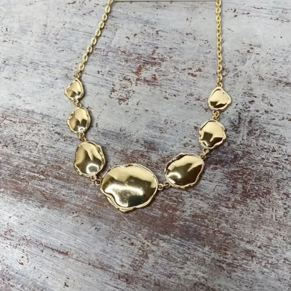 New a new day gold color statement necklace